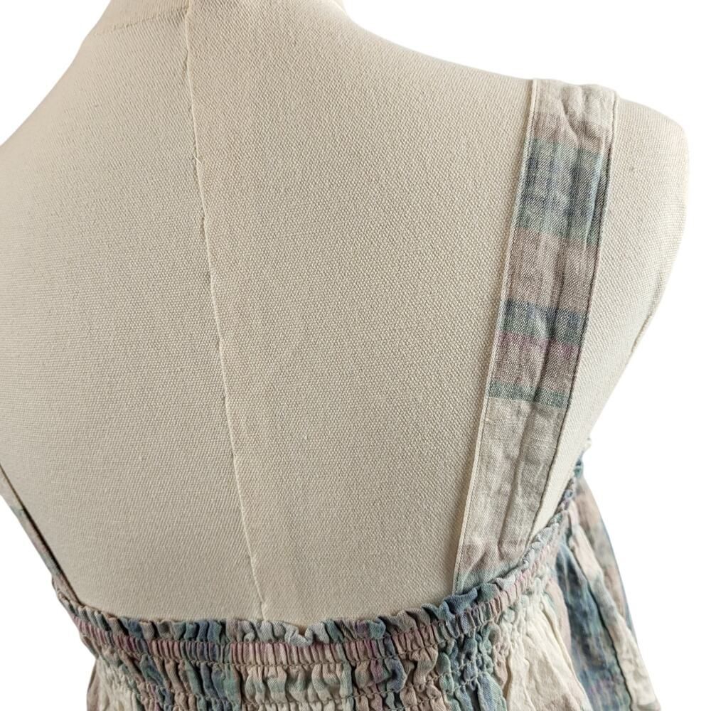 NEW American Eagle Outfitters X-Small Cotton Cropped Top Pink Blue Green Plaid - Picture 10 of 14